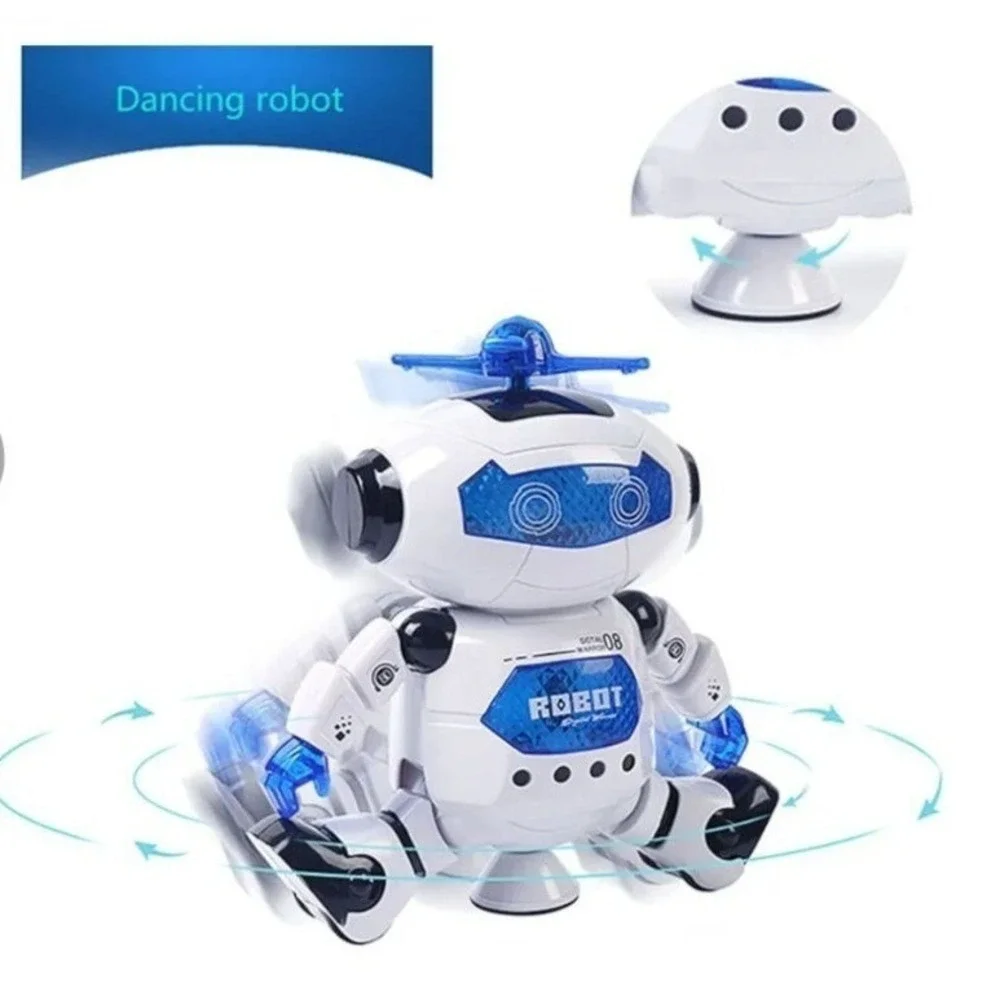 Robot Toys for Kids, 360° Body Dancing Robot Toy with LED Lights and Music, Smar
